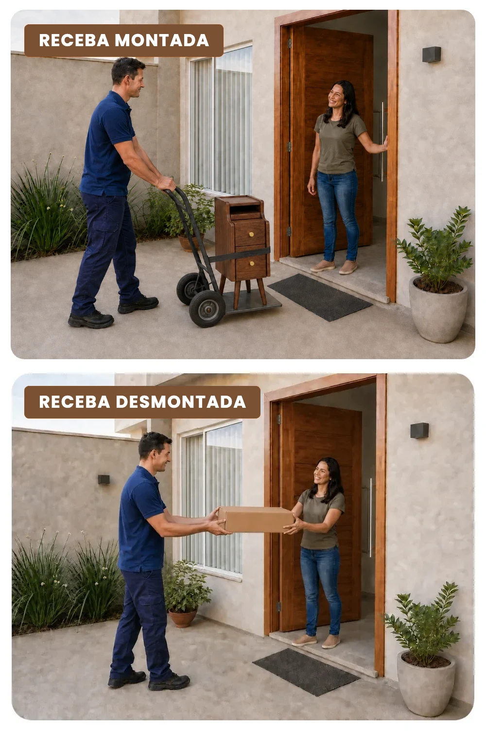 Mesa de cabeceira disponível montada ou desmontada